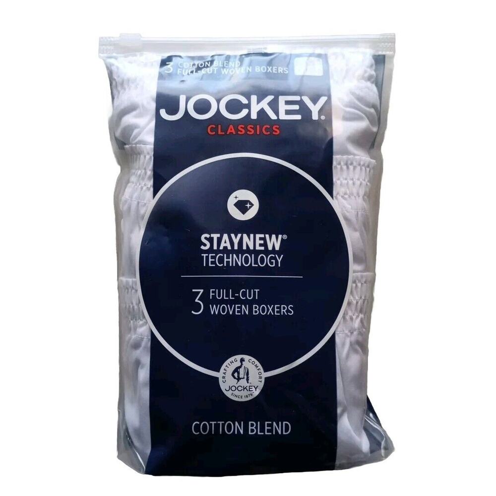 Jockey Classics‎ Fit Full Cut Boxers 3 Pack Men S 28-30 White